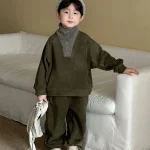 [80-150cm] フリース ボタン付き セットアップ - Image 8