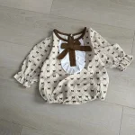 [66-90cm] リボンコーデュロイ ロンパース - Image 10