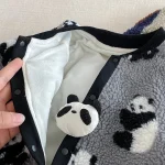 [66-90cm] パンダor犬柄 ボア オールインワン - Image 17