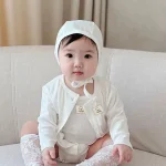 [66-90cm]ロンパース or カーディガン リブ シンプル ベビー服 - Image 4