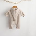 [73-90cm] 帽子付け フリース 長袖 オールインワン - Image 3