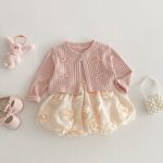 [73-120cm]カーディガンORワンピース リボン付き クリーム ローズ ベビー服 - Image 7