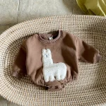 [1-18M] 羊柄 ロンパース - Image 4