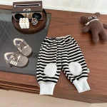 [66-100cm] ボーダー ボア パンツ - Image 5