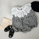 [66-90cm] シンプル トップス or チェック ロンパース - Image 10