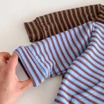 [80-130cm]セットアップ ボーダー フード付き カジュアル 子供服 - Image 20