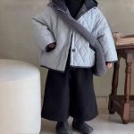 [80-140cm]あったか 厚手 無地 フード付き アウター/パンツ - Image 2