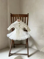 [66-90cm] リボン チュール ワンピース - Image 7