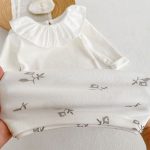 [66-90cm]インナーシャツ フリル襟 ロングスリーブ おしゃれ 肌に優しい トップス - Image 5