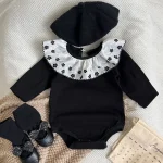 [66-90cm] フラワー襟 ロンパース - Image 5