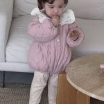 [66-90cm]韓国風 プリンセス 花柄 ロンパース