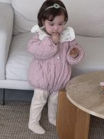 [66-90cm]韓国風 プリンセス 花柄 ロンパース