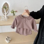 [73-110cm] 丸襟 シンプル セットアップ - Image 10