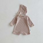 [66-90cm] 韓国風 帽子付き ワッフル オールインワン - Image 3