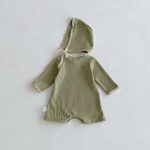 [66-90cm] 韓国風 帽子付き ワッフル オールインワン - Image 10