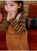 [80-110cm] レトロ ボンボン付き サロペット - Image 7