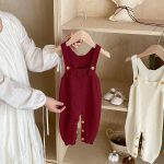 [66-100cm] シンプル ニット サロペット or インナーシャツ