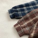 [66-100cm] チェック 犬柄 ロンパース - Image 4