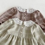 [73-110cm] レース襟 チェック ワンピース - Image 15