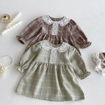 [73-110cm] レース襟 チェック ワンピース - Image 12