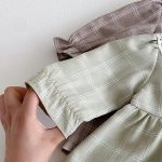 [73-110cm] レース襟 チェック ワンピース - Image 4