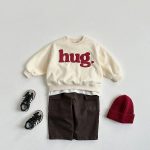 [80-130cm] 英字プリントプルオーバ トレーナー