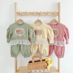 [73-120cm]女の子 セットアップ ガーリー フリル付き トレーナー&パンツ - Image 8