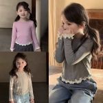 [90-140cm]女の子 長袖トップス スウィート 肌触り良い - Image 5