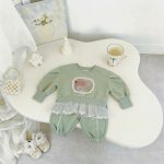 [73-120cm]女の子 セットアップ ガーリー フリル付き トレーナー&パンツ - Image 5