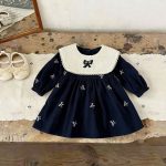 [73-120cm]ワンピース ベビー 女の子 おしゃれ リボン付き - Image 11