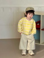 [73-110cm]ボーダー柄トレーナー&パンツ カジュアル 動きやすい - Image 5