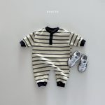 [66-90cm]ロンパース ベビー ボーダー柄 肌に優しい - Image 3