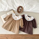 [73-120cm]長袖 ワンピース おしゃれ 刺繍 レトロ - Image 4