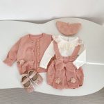 [66-100cm]カーディガン OR サロペット ベビー ニット リボン付き - Image 11