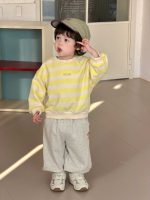 [73-110cm]ボーダー柄トレーナー&パンツ カジュアル 動きやすい - Image 4