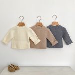 [66-90cm]ニット カーディガン ナチュラル シンプル - Image 5