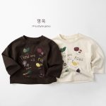 [80-130cm]長袖Tシャツ フルーツ柄 やわらか素材