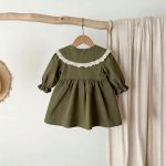 [73-120cm]ワンピース ベビー 女の子 レトロ 可愛い