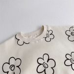 [80-120cm]セットアップ 花柄 カジュアル トレーナー&パンツ - Image 2