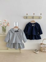 [73-110cm]セットアップ ベビー 女の子 トップス+スカート おしゃれ リボン付き - Image 8