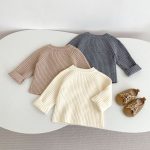 [66-90cm]ニット カーディガン ナチュラル シンプル - Image 3