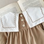 [73-120cm]長袖 ワンピース おしゃれ 刺繍 レトロ