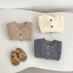 [66-90cm]ニット カーディガン ナチュラル シンプル - Image 2