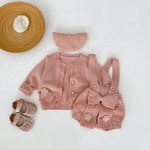 [66-100cm]カーディガン OR サロペット ベビー ニット リボン付き - Image 9