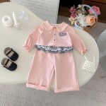 [73-110cm]セットアップ ベビー 女の子 スウィート トップス+パンツ - Image 3