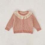 [66-100cm]ニットカーディガン レース襟 可愛い - Image 3