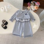 [73-110cm]セットアップ ベビー 女の子 スウィート トップス+パンツ - Image 5