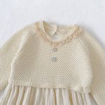 [66-90cm]ロンパース ベビー ニット 切り替え 肌にやさしい - Image 8