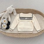 [73-120cm]韓国風 ニットカーディガン&ストライプフレアパンツ セット - Image 22