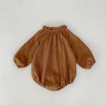 [66-90cm]ロンパース レトロ 刺繍 ナチュラル - Image 2